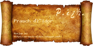 Prasch Áldor névjegykártya